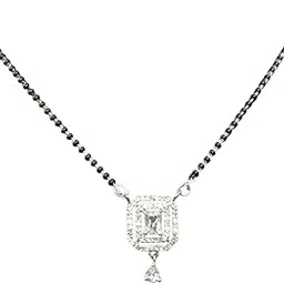 madiwale jewellers American Diamond Mangalsutra Set with Earrings | Elegant Bridal Jewellery Set for Women | Stylish AD Pendant with Matching Earrings | Premium Traditional Design-picture-54