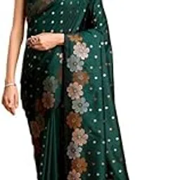 Banarasi Silk Saree for Women Rich Fabric with Classic Golden Border with Blouse 0.8 mtr-picture-49