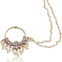 cz stone Premium Gold Plated Nath with Cubic Zirconia Diamonds-picture-10