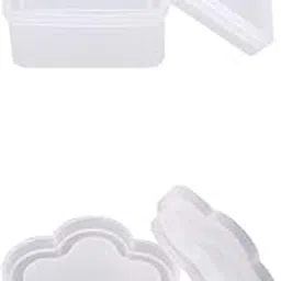 MERISHOPP 2Pcs Square + Flower Trinket Box Resin Molds Storage Epoxy Silicone Mould-picture-33
