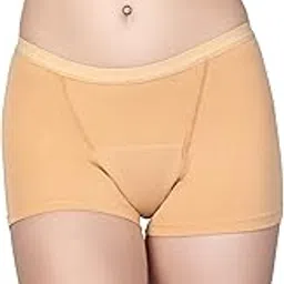 unmoda Women Boyshorts Organic Cotton Period Underwear - Rash-Free, Leak-Proof, Antibacterial, Highly Absorbent, Odor-Free, Washable & Reusable (Beige)-picture-40