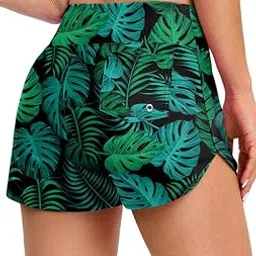 blouty Women's Swim Board Shorts with Pockets High Waisted Tummy Control Swimsuit Bathing Shorts for Women with Liner-picture-51