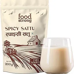Foodstrong Spicy Sattu | High Protein & Fibre Indian Superfood | Roasted Bengal Gram + Spices | Natural Energy Drink | Gluten Free | 200g-image-41