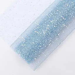 3A Featuretail 8ft Length/19in Width Snow Net Fabric Roll for Flowers Wrapping, Gift Wrapping, DIY Craft & Decoration (Light Blue, 1 Roll), Polyester-picture-32