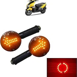 Sykit 2pcs LED DRL Bike Indicator Light Turn Signal Lamp Universal for TVS Ntorq 125, YELLOW RED-picture-62