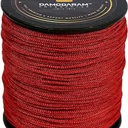 DAMODARAM 1mm Nylon Macrame Thread Cord/Dori for Art Craft & DIY Projects (100 MTR, Red)-picture-23