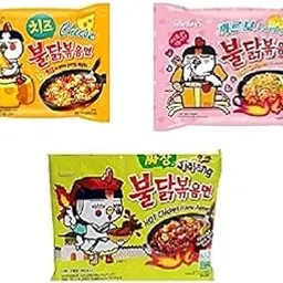Sam Yang Korean Buldak Cheese Noodles PK1 & Buldak Carbo Noddles PK1 & Buldak Jijang Pk1(420 Grams)(Imported) Pack of 3 (Non - Vegetrian)-picture-14