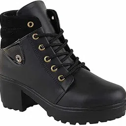 stylestry Women and Girls Casual Trendy Comfortable Synthtic Lace up Boots,Heel Boots Outdoor Winter, Holiday, College Wear Boots-picture-13