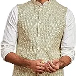 vastramay Men's - Nehru Jacket - This men's embroidered Nehru jacket,perfect blend of elegance and tradition.-picture-29