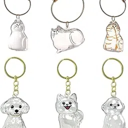 squishy 6Pcs Cat Keychain, Cute Pet Hair Storage Capsule Keychain, Bag Charms for Pet Lovers, Keepsake for Cat and Dog Owners, Multicolor Design-picture-55