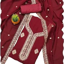 sanganee fashion Georgette Embroidered Dress Material SUIT, Shantoon Bottom and Inner, Heavy Dupatta-picture-17