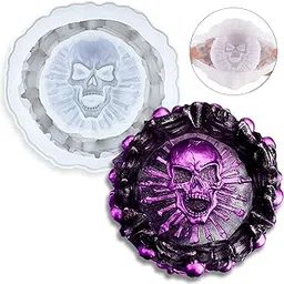 Resin Mold, Silicone Ashtray Mold Halloween Skull DIY Craft Gift Epoxy Resin Casting Molds Keletons Jewelry Storage Mould for Party, Home Decoration-picture-30