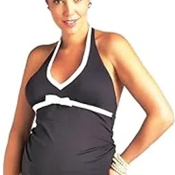 pez d'or Maternity Santorini Black and White Tankini Set-picture-24