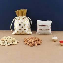 SFU E Com Set Of 2 Rakhi With Dry Fruit Potli For Rakshabandhan Gift | Dry Fruit Gift Potli Hamper For Brother | Dry Fruit Potli | 018-picture-39