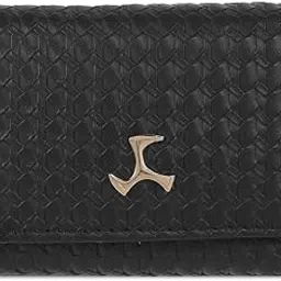 mochi Women Black Faux Leather Textured Wallet with Card Slots(95-150)-picture-13