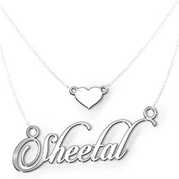 dreamrax Sheetal Cursive Gold & Silver Name Pendant Necklace, Best Jewelry Gift for Girls.-picture-35