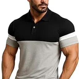 leotude Men's Regular Fit Half Sleeve Polo T-Shirt (P67|P44_Black_3XL)-picture-22