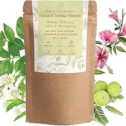 Precious Nature Henna, Hibiscus, Amla & Bhringaraj Organic Hair Control and Conditioning (100g)-image-62
