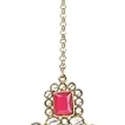Gold Plated Traditional Kundan Pearl Maang Tikka for Women and Girls (T7254Q)-image-94
