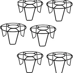 NH10 DESIGNS Set of 6-Iron Indoor/Outdoor Flower Pot/Plant Stand for Home Garden Balcony Living Room Decor (Black-Set of 6) (Round Stand - 6) (Metal)(NHSP)-picture-47