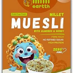 Milliearth Millet Muesli with Almond & Honey | Preservative-Free & Gluten-Free | High Protein, Fiber-Rich Breakfast | No Refined Sugar | No Palm Oil | Enriched with Ragi, Quinoa, Barnyard & Almonds | 350g (Pack of 1)-image-13