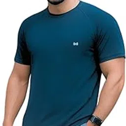 White Moon Men Polyester Solid Quick Dry Sports Gym T-Shirt Breathable Moisture-Wicking Half Sleeve Round Crew Neck Regular Fit Active Wear for Running and Training-picture-28