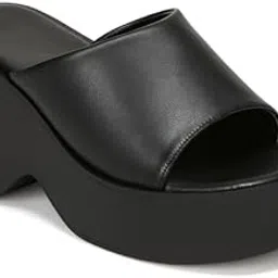 gg360 Women?s Black Platform Slide Sandals | Chunky Block Heel Slip-On Mules | Retro 90s High Heel Comfort Wedge Fashion Slides W-5161-picture-31