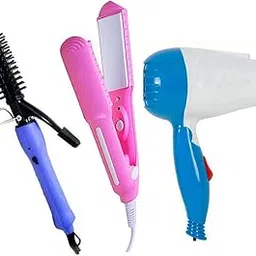 Nirvani Combo of NV-1290 blue hair dryer,SX-8006 hair Straightener & Hair Curler 16B-picture-24