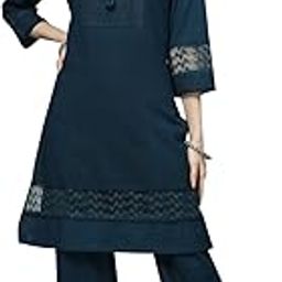 nayam by lakshita Solid Yoke Design Cotton Kurta with Palazzo Set for Women-picture-1