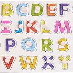 Baybee Wooden English Alphabets and Color Learning Educational Board for Kids, A to Z English Alphabets Puzzle with Knob, Educational Learning Wooden Puzzle Board for Kids-picture-18