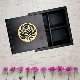 Angira handicrafts wooden Dry fruit box Multipurpose 4 Section Handcrafted Square Dry Fruit Box for Diwali Gift, Food Storage, Spice Box AHS-DB02038-picture-19