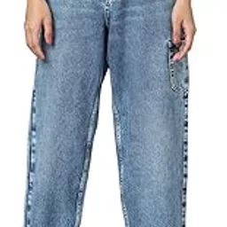 only Women Straight Fit High-Rise Clean Look Light Fade Pure Cotton Jeans-picture-33