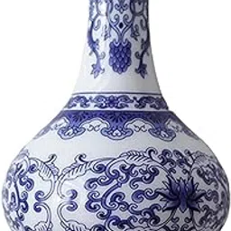 Wall Hanging Pot Chinese Blue and White Porcelain for Indoor Office| Ceramic Decorative Vase | Flower Vase for Home Décor-picture-20