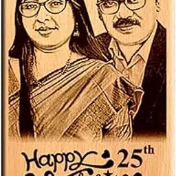 Giftanna Marriage Wedding Anniversary Gift Idea Personalized Engraved Photo Frame For Parents | Wife | Husband | Just Married - 6x4-image-8