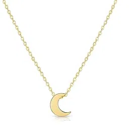 Dainty Gold Crescent Moon Pendant Necklace | Minimalist Celestial Jewellery for Women & Girls | Gold-Plated Moon Charm Necklace | Trendy Chain Link Design | Stylish Fashion Necklace for Everyday Outfits-picture-13