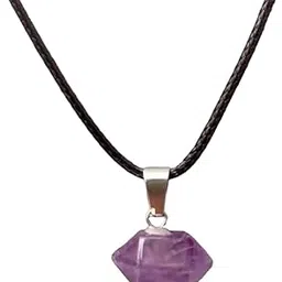 the men thing AMETHYST - Natural Crystal Pendant with 19inch Leather Rope Chain for Men & Boys-picture-17