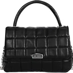 lino perros Women Black Coloured Quilted Satchel Bag-picture-14