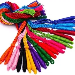 SATRANG Online 2.5" Adjustable Handmade Necklace Thread, Choker Necklace Jewellery Cotton Cord, Full Length 15" Jewelry Supplies, Multicolour Dori Pack of 12 Jewellery Making Materials kit Combo-picture-21