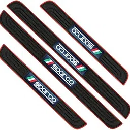 CARIZO Door Sill Plate Protectors Guards Sill Scuff Cover Panel Step Protector (Sparco, Pack of 4) Compatible with Volkswagen Virtus (2022-2023)-picture-29