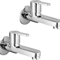 Waterman (Pack of 2) Joy Long Body Bib Cock Tap for Bathroom, Kitchen, Toilet, Sink & Wash Basin with Wall Flange Brass-picture-16