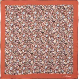 the tie hub Orange Flower design pure silk pocket square-picture-12