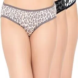 Women's Pack of 3 Cotton Spandex Low Waist Outer Elastic Bikini Panty-image-16