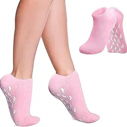 PANDORABOX Silicone Gel Spa Socks for Women & Men Moisturizing Heel for Dry Cracked Feet with Natural Oils Vitamin E – Reusable Foot Care Socks for Heel Repair & Hydration-picture-18