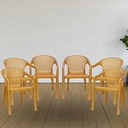 ITALICA Oxy Plastic Chair for Home, Office, Living Room/Glossy + Matte Finish Plastic Outdoor Chair/Patio Chairs for Balcony | Suitable for Indoor & Outdoor (5202, Gold, Set of 4 Chair)-picture-31