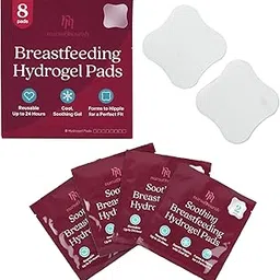 [8 Pads] Hydrogel Pads for Breastfeeding Soreness Support - Immediate Relief Nipple Gel Soothing Pads - Easy Apply Gel Nipple Pads for Breastfeeding - Reusable Form Adjusting Breastfeeding Gel Pads-picture-12