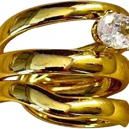 the bhoo Premium Gold Plated Finger Ring for Girls and Women - |Premiun Stainless Steel| 18K Gold Plated |Trending |American Diamond | Finger Ring-picture-26
