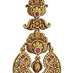 kushal's Fashion Jewellery Ruby Gold Polished Copper Antique Tikka, Best for Bridesmaids, festive season & Special Occasion - 442880-picture-16