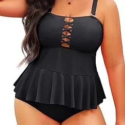 yonique Plus Size Swimsuits for Women Floral Print Tankini Set 2 Piece Bathing Suit with Boyshorts-picture-13