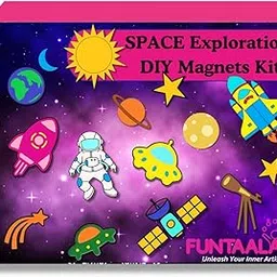 Funtaala Space Adventure DIY Craft Kit Painting Set with Colours, Brushes & Craft Materials for Kids | Creative Gift for Boys and Girls-image-19