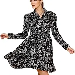 sheetal associates Women's Casual Full Sleeve Crepe Shirt Dress-picture-24